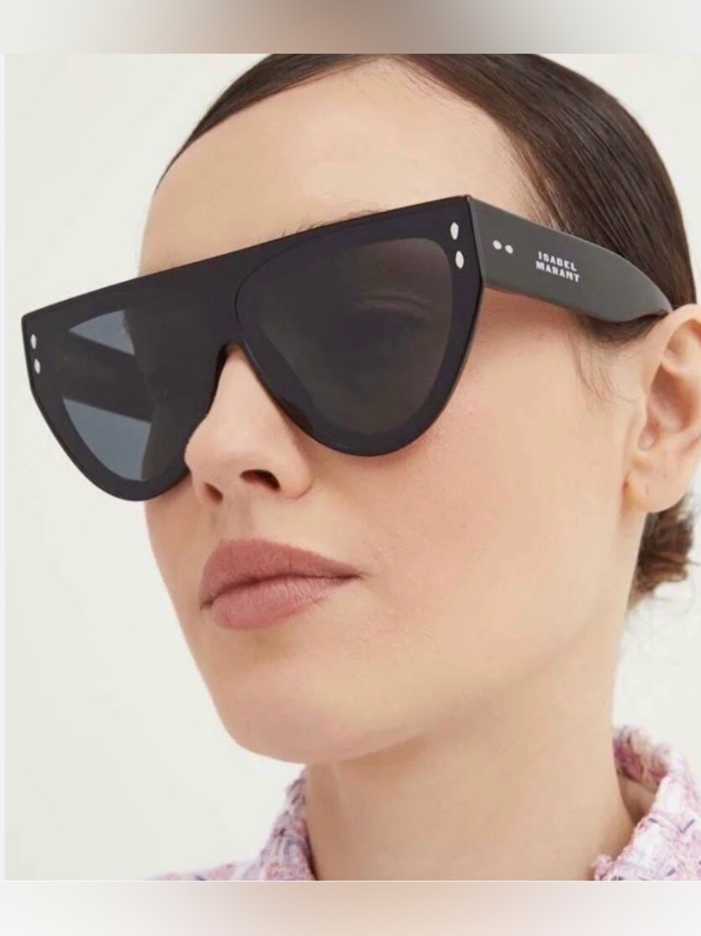 Isabel Marant Matte Black Oversized flat top Sunglasses